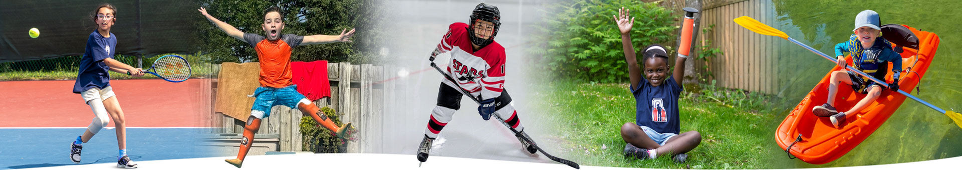 Young amputees playing and having fun.